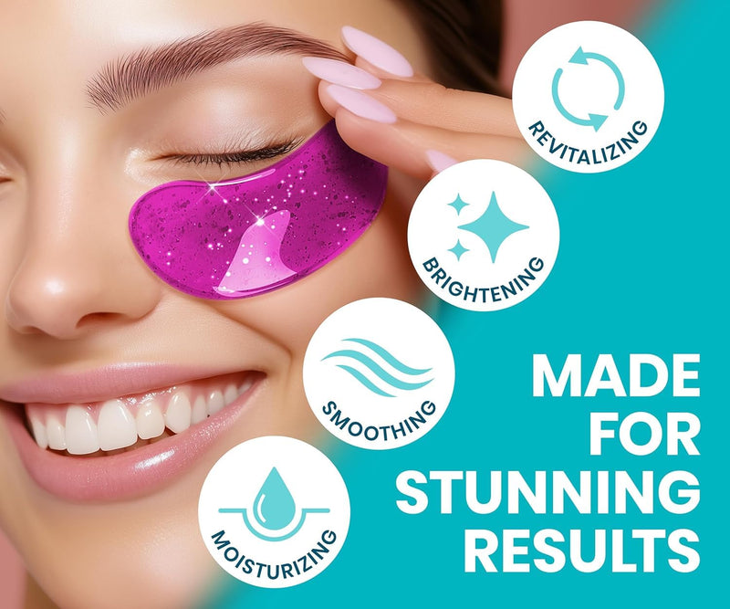 Under Eye Gel Patches (30 Pairs, Mix Box Day & Night), Caffeine Under Eye Patches For Dark Circles, Hydrogel Mask With Collagen & Vitamin C For