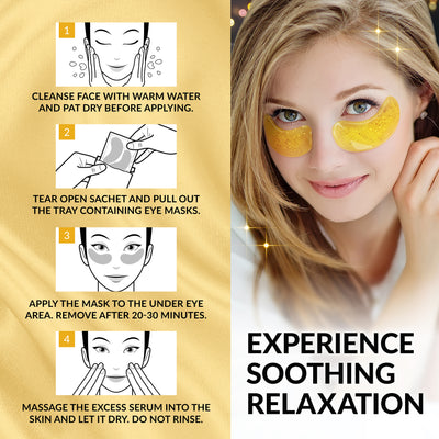 24k Gold Under-Eye Patches with Vitamin C & Hyaluronic Acid