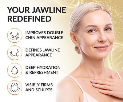 Stylia Chin & Neck Lifting Collagen Mask with PDRN & 24K Gold - Neck Firming and Tightening Mask, Hydrogel Neck Wrinkle Patches & Chin Lifting Mask for Women - Double Chin, Jowls & Jawline, 10 Pcs
