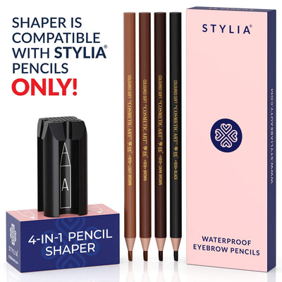 4-in-1 Plastic Duckbill-Shape Eyebrow Pencil Shaper