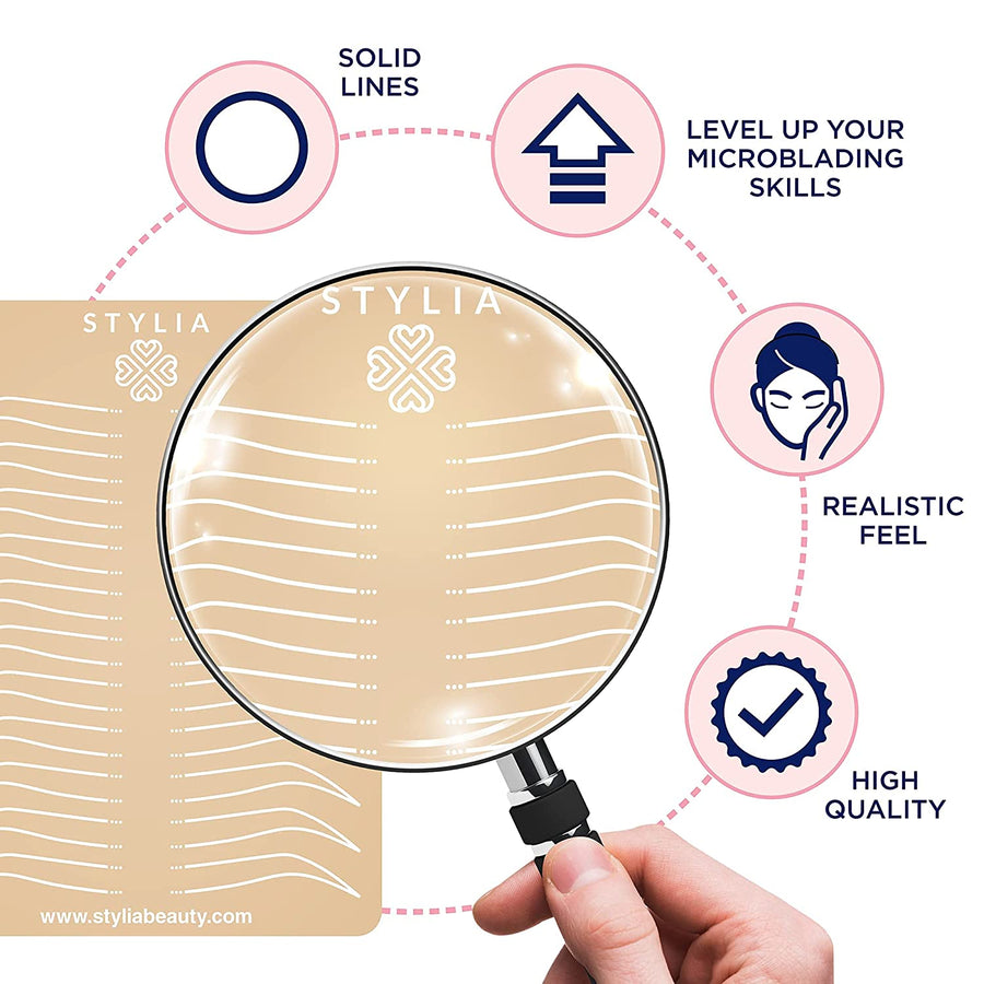 Microblading Supplies Inkless Double Sided Microblading Practice Skins With Brows And Geometric Shapes For Eyebrow Tattoos