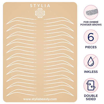 Microblading Supplies Inkless Double Sided Microblading Practice Skins With Brows And Geometric Shapes For Eyebrow Tattoos
