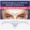 100-Pack Disposable Eyebrow Ruler Stencils